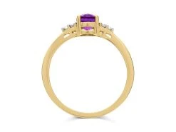 9ct Gold Amethyst And Cubic Zirconia Ring - EXCLUSIVE - R0954 -Fhinds Shop R0954 L 3