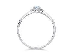 9ct White Gold Aquamarine And Diamond Birthstone Ring - March - R0956 6 9ct White Gold Aquamarine And Diamond Birthstone Ring - March - R0956 -Fhinds Shop R0956 L 3