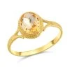 9ct Gold Oval Citrine Ring - R0969
