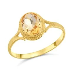 9ct Gold Oval Citrine Ring - R0969