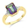 9ct Gold Mystic Topaz And Diamond Ring - R0970