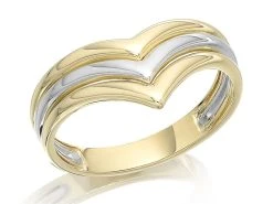 9ct Gold Two Colour Wishbone Ring - R1912