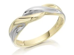 9ct Gold Two Colour Crossover Ring - R1913