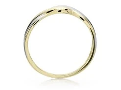 9ct Gold Two Colour Crossover Ring - R1913 -Fhinds Shop R1913 L 3