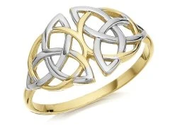 9ct Gold Two Colour Celtic Weave Ring - R1921
