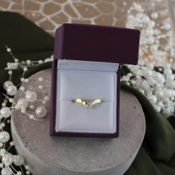 9ct Gold Two Colour Diamond Wishbone Ring - R2112 -Fhinds Shop R2112 L 4