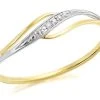 9ct Gold Two Colour Diamond Wire Ring - R2127