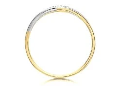 9ct Gold Two Colour Diamond Wire Ring - R2127 -Fhinds Shop R2127 L 3