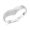 9ct White Gold Diamond Wishbone Ring - R2139