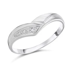 9ct White Gold Diamond Wishbone Ring - R2139