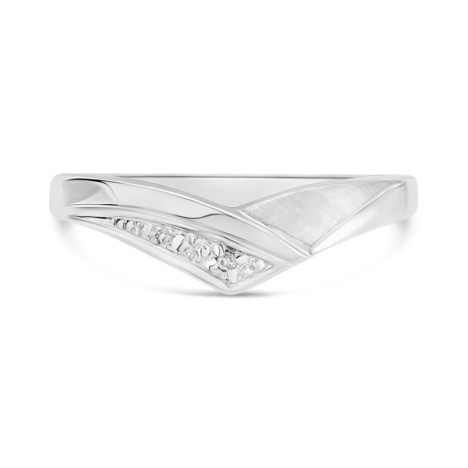 9ct White Gold Diamond Wishbone Ring - R2139 2 9ct White Gold Diamond Wishbone Ring - R2139 - Image 2