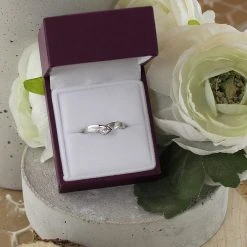 9ct White Gold Diamond Wishbone Ring - R2139 7 9ct White Gold Diamond Wishbone Ring - R2139 -Fhinds Shop R2139 L 4