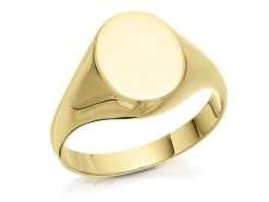 9ct Gold Oval Signet Ring - R3343