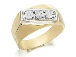 9ct Gold Two Colour Gentlemen's Diamond Ring - 5pts - EXCLUSIVE - R3924