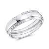 9ct White Gold Diamond Edge Band Ring - R3934