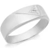 9ct White Gold Diamond Signet Ring - R3977