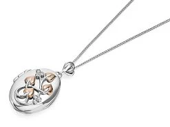 Clogau Silver And 9ct Rose Gold Tree Of Life Diamond Locket - R48104