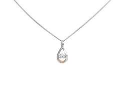 Clogau Silver And 9ct Rose Gold Eternity Dancing White Topaz Necklace - R48175