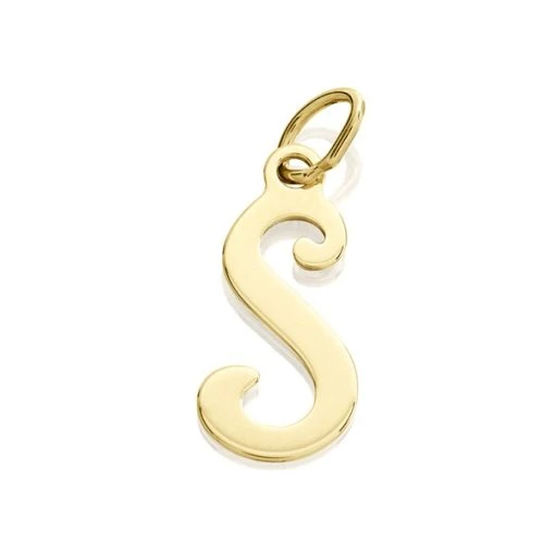 9ct Gold Initial S Pendant - R50113 -Fhinds Shop R50113 L 1