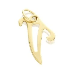9ct Gold Initial V Pendant - R50116