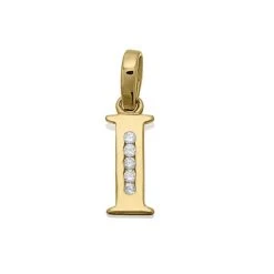 9ct Gold Cubic Zirconia Initial I - R5109