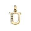9ct Gold Cubic Zirconia Initial U - R5121