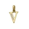 9ct Gold Cubic Zirconia Initial V - R5122