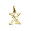 9ct Gold Cubic Zirconia Initial X - R5124