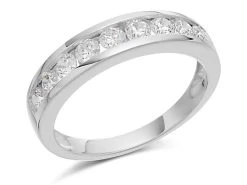 9ct White Gold Cubic Zirconia Half Eternity Ring - R5938