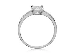 9ct White Gold Princess Cut Cubic Zirconia Ring - R5961 -Fhinds Shop R5961 L 3