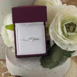 9ct White Gold Princess Cut Cubic Zirconia Ring - R5961 -Fhinds Shop R5961 L 4