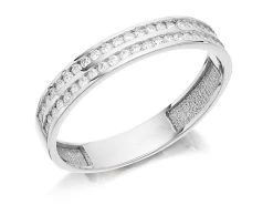 9ct White Gold Cubic Zirconia Band Ring - R5967