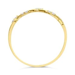 9ct Gold Cubic Zirconia Leaf Ring - R5979 -Fhinds Shop R5979 L 3