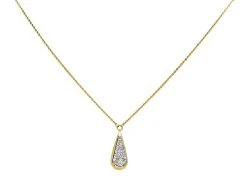 Aureus 9ct Gold Bonded Crystal Drop Necklace - R6014