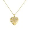 Bonded Silver / 9ct Gold Diamond Set Heart Locket And Chain - R6023