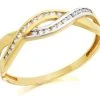 9ct Gold Two Colour Cubic Zirconia Twist Ring - EXCLUSIVE - R6103
