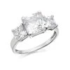 9ct White Gold Princess Cut Cubic Zirconia Trilogy Ring - R6106