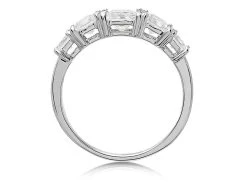 9ct White Gold Five Stone Cubic Zirconia Ring - R6107 5 9ct White Gold Five Stone Cubic Zirconia Ring - R6107 -Fhinds Shop R6107 L 3