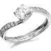 9ct White Gold Cubic Zirconia Twist Ring - R6205