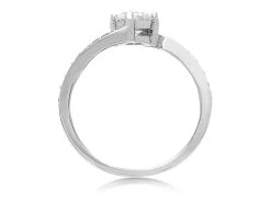 9ct White Gold Cubic Zirconia Twist Ring - R6205 -Fhinds Shop R6205 L 3