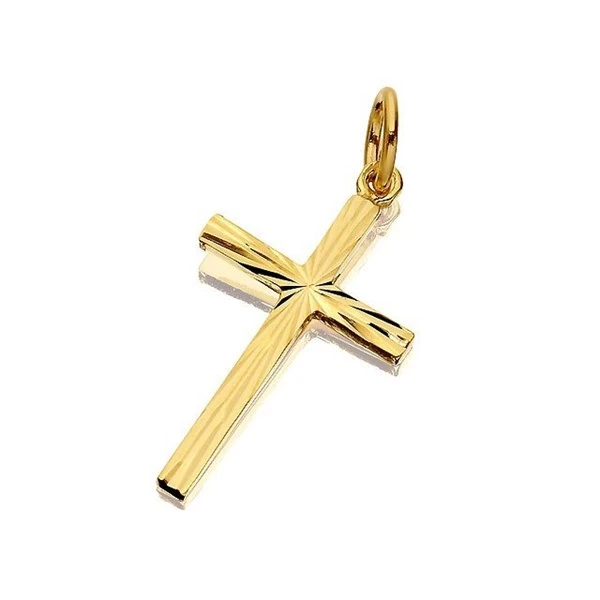 9ct Gold Diamond Cut Cross - 23mm - R6310 1 9ct Gold Diamond Cut Cross - 23mm - R6310