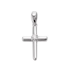 9ct White Gold Diamond Cross - 14mm - EXCLUSIVE - R6314
