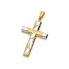 9ct Gold Two Colour Weave Pattern Cross - 35mm - R6334