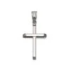 9ct White Gold Plain Hollow Cross - 22mm - R6352