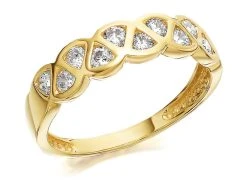 9ct Gold Cubic Zirconia Lattice Ring - EXCLUSIVE - R6505