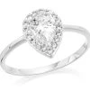 9ct White Gold Cubic Zirconia Pear Cluster Ring - EXCLUSIVE - R6522