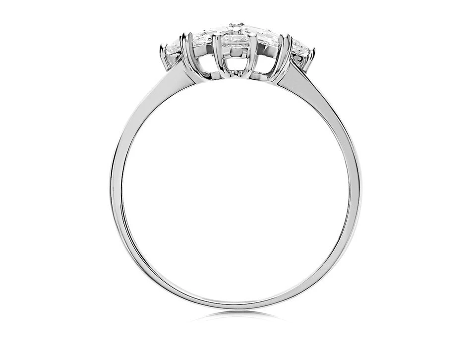 9ct White Gold Cubic Zirconia Flower Ring - R6526 3 9ct White Gold Cubic Zirconia Flower Ring - R6526 - Image 3