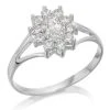 9ct White Gold Cubic Zirconia Cluster Ring - R6528