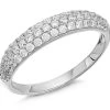 9ct White Gold Cubic Zirconia Band Ring - R6530