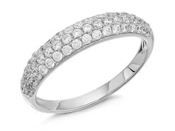 9ct White Gold Cubic Zirconia Band Ring - R6530